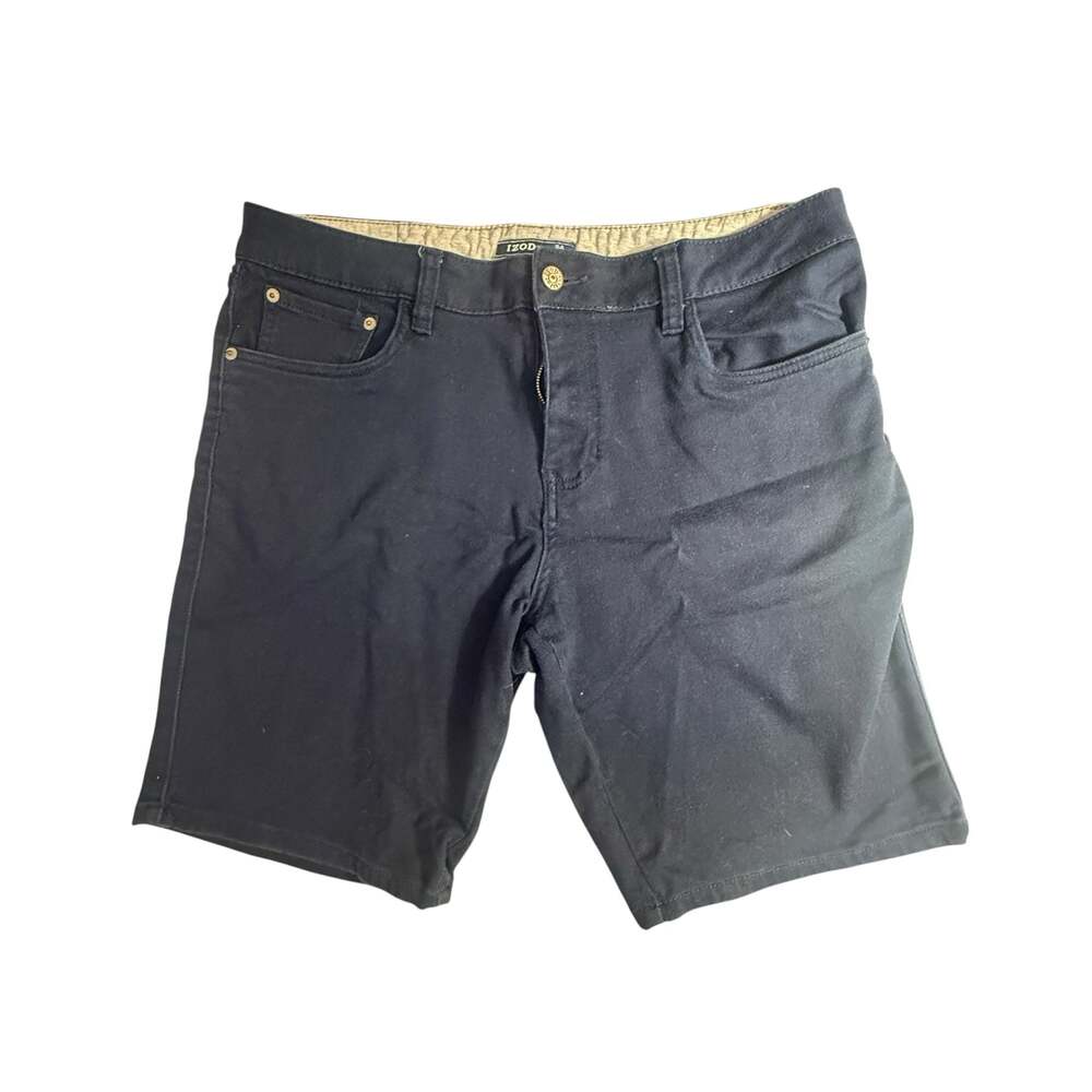 IZOD Classic Fit Black Denim Shorts Size 34